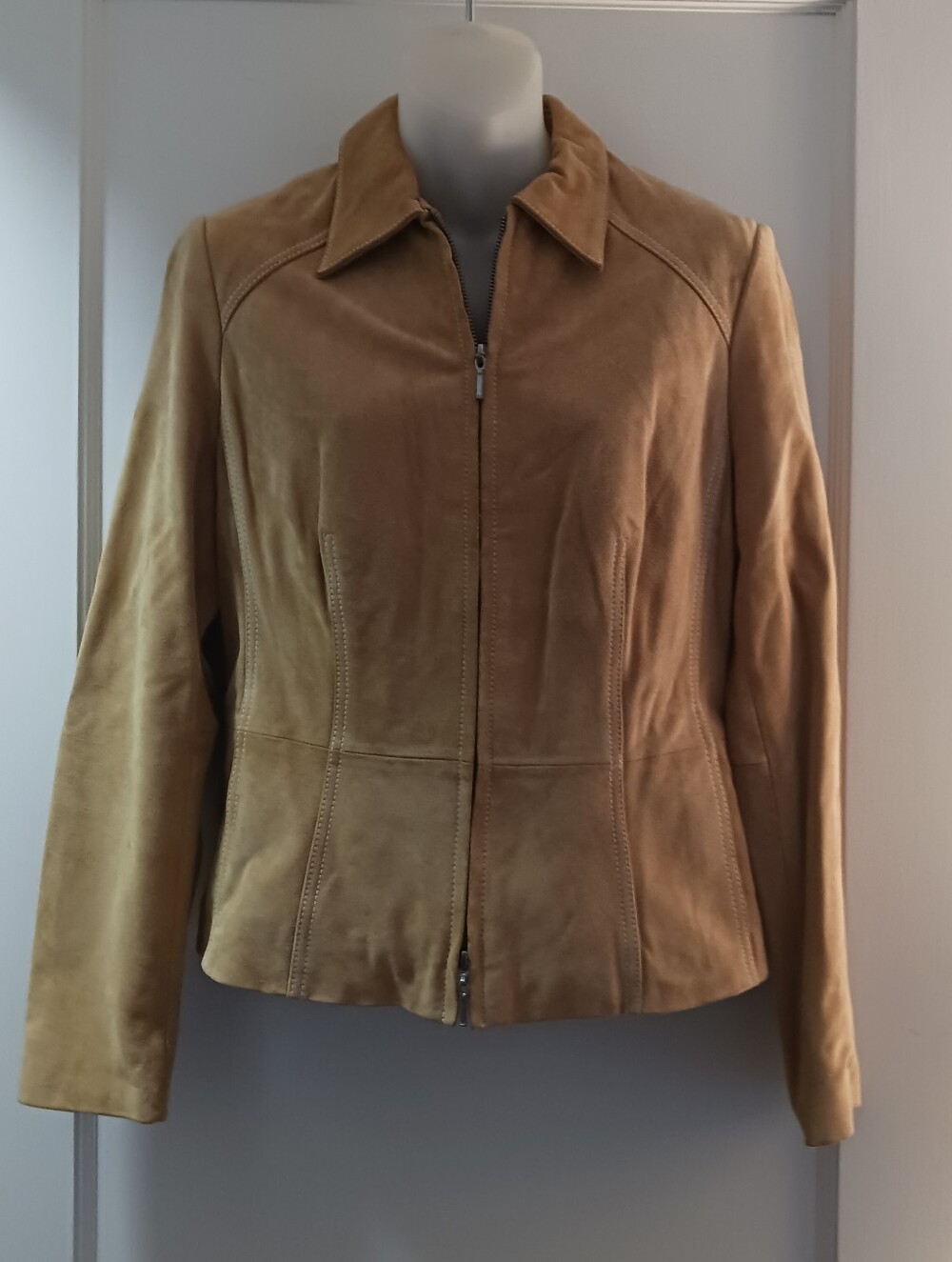 George Women's Tan Suede Zip-Up Jacket